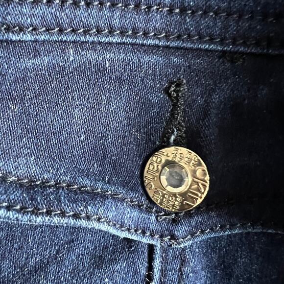 DKIN Denim Jean Jacket Embellished Stretch Dark Wash Women Size 2X - Picture 7 of 9